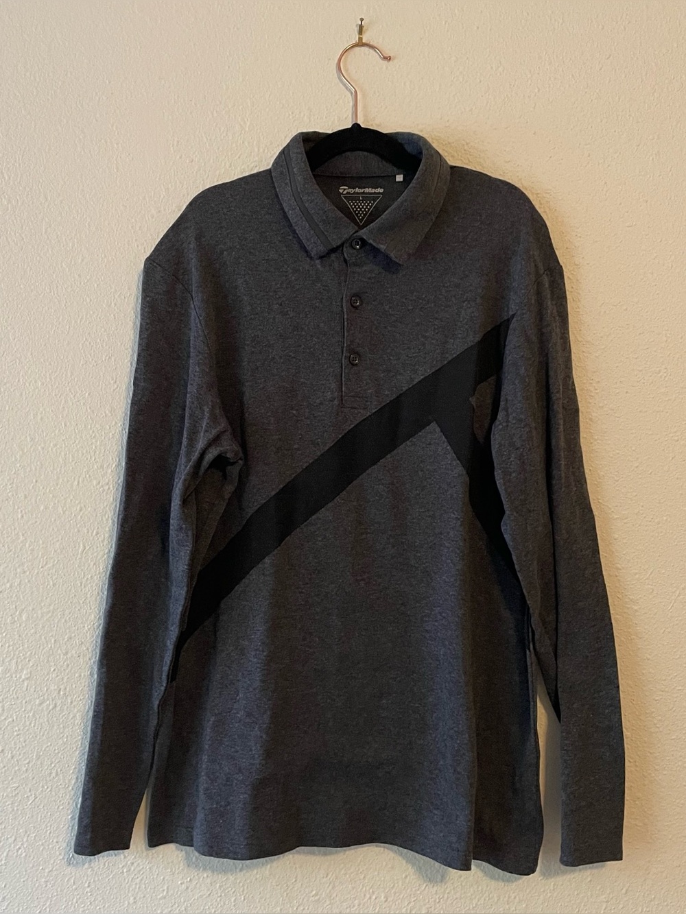 TaylorMade Golf Polo Youth Large Gray Long Sleeve Shirt Boys